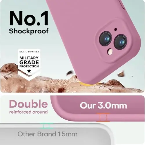 LOVE 3000 Designed for iPhone 13 Case, Premium Silicone with [Camera Protection] [Soft Anti-Scratch Microfiber Lining] Shockproof Protective Case for iPhone 13 Women Men Girls 6.1