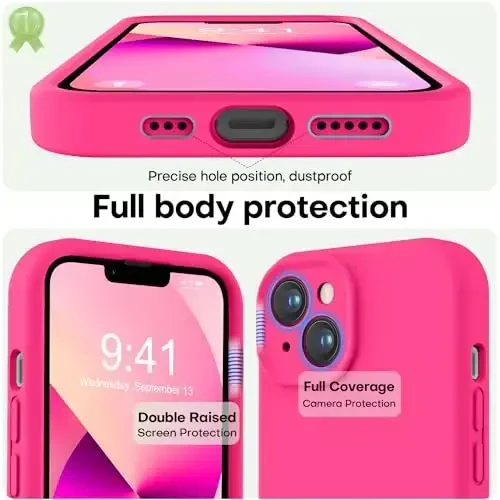 LOVE 3000 Designed for iPhone 13 Case, Premium Silicone with [Camera Protection] [Soft Anti-Scratch Microfiber Lining] Shockproof Protective Phone Case for iPhone 13 Women Men Girls 6.1