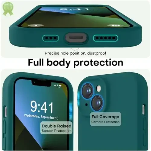 LOVE 3000 Designed for iPhone 13 Case, Premium Silicone with [Camera Protection] [Soft Anti-Scratch Microfiber Lining] Shockproof Protective Phone Case for iPhone 13 Women Men Girls 6.1
