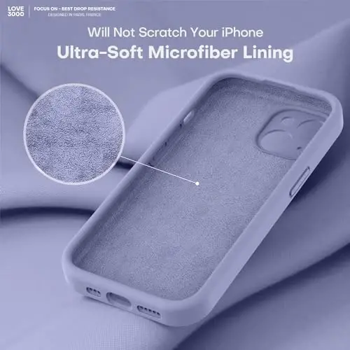 LOVE 3000 Designed for iPhone 13 Case, Premium Silicone with [Camera Protection] [Soft Anti-Scratch Microfiber Lining] Shockproof Protective Case for iPhone 13 Women Men Girls 6.1