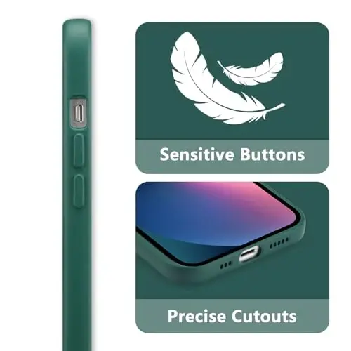 RALEAVO Floral Case for iPhone 13,Liquid Silicone Cover with Cute Flower Branch Pattern for Girls Women Slim Soft Rubber Protective Phone Case for iPhone 13 (6.1