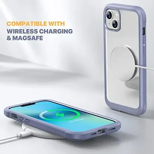 Diaclara Designed for iPhone 13 Case, Full Body Rugged with Built-in Touch Sensitive Anti-Scratch Screen Protector, Soft TPU Bumper Case for iPhone 13 6.1