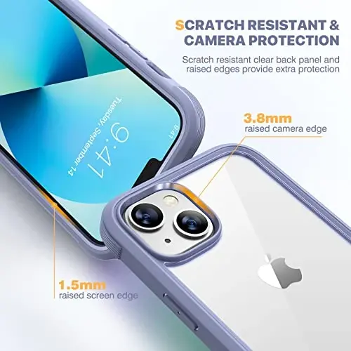 Diaclara Designed for iPhone 13 Case, Full Body Rugged with Built-in Touch Sensitive Anti-Scratch Screen Protector, Soft TPU Bumper Case for iPhone 13 6.1