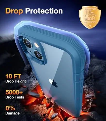 Diaclara Designed for iPhone 13 Case, Full Body Rugged with Built-in Touch Sensitive Anti-Scratch Screen Protector, Soft TPU Bumper Case for iPhone 13 6.1