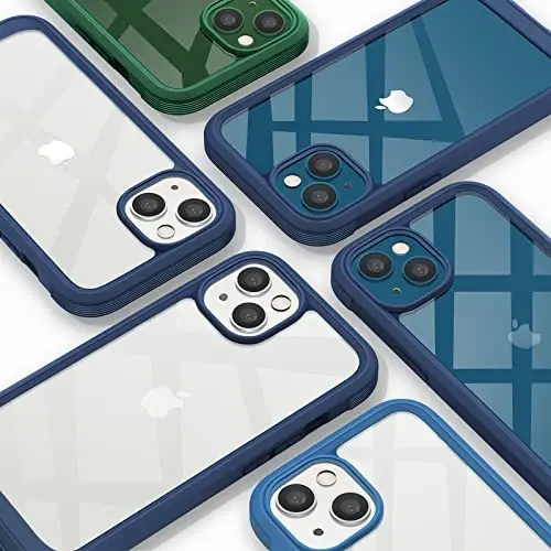 Diaclara Designed for iPhone 13 Case, Full Body Rugged with Built-in Touch Sensitive Anti-Scratch Screen Protector, Soft TPU Bumper Case for iPhone 13 6.1