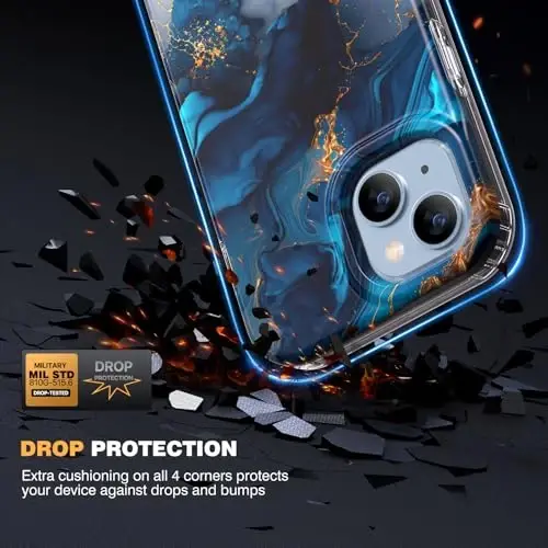 Diaclara Designed for iPhone 13 Case, Full Body Rugged with Built-in Touch Sensitive Anti-Scratch Screen Protector, Soft TPU Bumper Case for iPhone 13 6.1