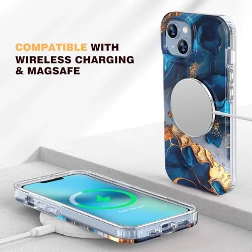 Diaclara Designed for iPhone 13 Case, Full Body Rugged with Built-in Touch Sensitive Anti-Scratch Screen Protector, Soft TPU Bumper Case for iPhone 13 6.1