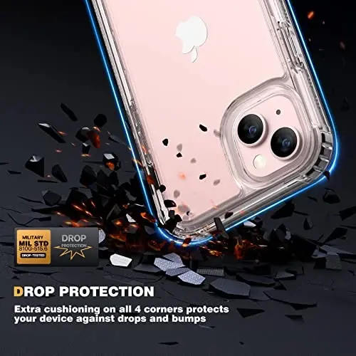 Diaclara Designed for iPhone 13 Case, Full Body Rugged Protection with Built-in Touch Sensitive Screen Protector, Soft TPU Bumper Case for iPhone 13 6.1
