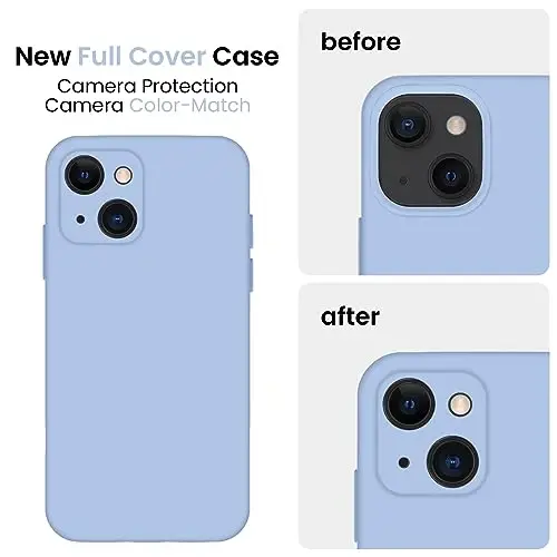FireNova Designed for iPhone 13 Case, Silicone Upgraded [Camera Protection] Phone Case, Soft Anti-Scratch Microfiber Lining Inside, 6.1 inch, Light Blue - 3