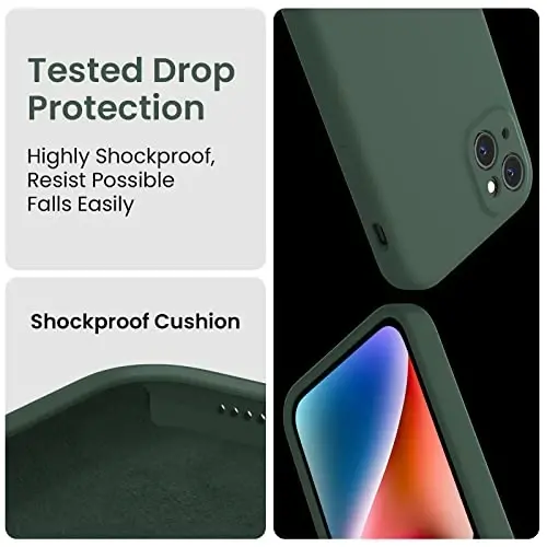 FireNova Designed for iPhone 13 Case, Silicone Upgraded [Camera Protection] Phone Case, Soft Anti-Scratch Microfiber Lining Inside, 6.1 inch, Alpine Green - 4