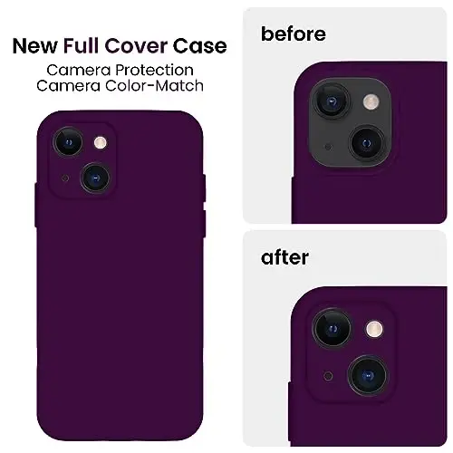 FireNova Designed for iPhone 13 Case, Silicone Upgraded [Camera Protection] Phone Case, Soft Anti-Scratch Microfiber Lining Inside, 6.1 inch, Wine Red - 3