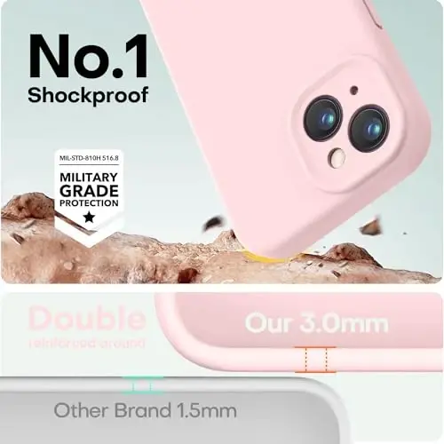 LOVE 3000 Designed for iPhone 13 Case, Premium Silicone with [Camera Protection] [Soft Anti-Scratch Microfiber Lining] Shockproof Protective Phone Case for iPhone 13 Women Men Girls 6.1