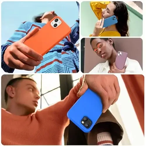 Miracase Designed for iPhone 13 Case, with Tempered Glass Screen Protector, [Soft Anti-Scratch Microfiber Lining], Shockproof Liquid Silicone Rubber Phone Case for 13 6.1 inch, Mediterranean Blue - 6