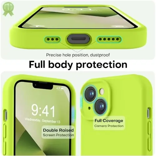 LOVE 3000 Designed for iPhone 13 Case, Premium Silicone with [Camera Protection] [Soft Anti-Scratch Microfiber Lining] Shockproof Protective Case for iPhone 13 Women Men Girls 6.1