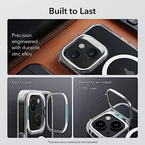 ESR for iPhone 13 Case/iPhone 14 Case, Compatible with MagSafe, Built-in Stash Stand Clear Phone Case for iPhone 13/iPhone 14, Military-Grade Protection Magnetic Phone Case, Classic Series, Clear - 5