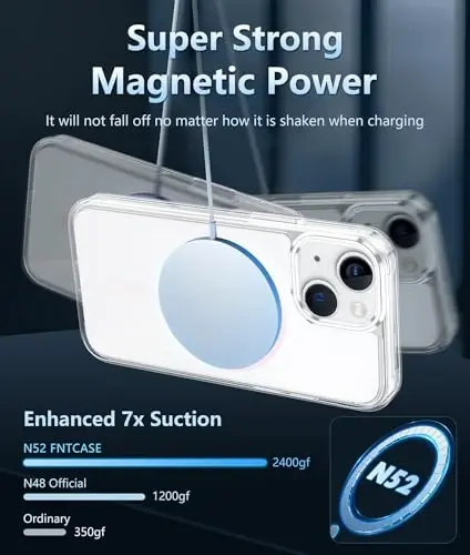 FNTCASE for iPhone 13 Mini Case: iPhone 12 Mini Case Clear Magnetic Phone Cases Compatible with Magsafe Slim Anti Yellowing Military Grade Drop Rugged Protective Transparent Cell Cover (C-A Pink) - 3