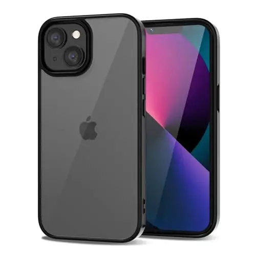 iPhone 13 Mini için LoeoeL Kılıfı Şeffaf, Transparan Hibrit 13 Mini Telefon Kılıfı [Sert Plastik & Yumuşak Silikon Tampon] Akrilik Sararmayan İnce Koruyucu Kapak, Siyah 