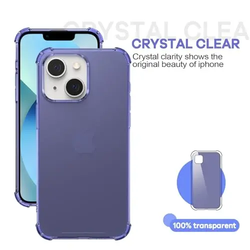 ORIbox for iPhone 13 Mini Case, 4 Corners Shockproof Protection, Purple - 4