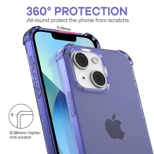 ORIbox for iPhone 13 Mini Case, 4 Corners Shockproof Protection, Purple - 6