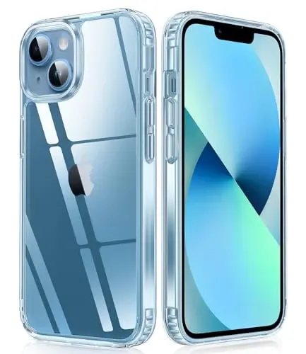 FNTCASE for iPhone 13 Mini Case iPhone 12 Mini Slim Clear Case Transparent Thin Cell Phone Cover | Military Grade Protective, Shockproof Drop Protection (B-Clear) 