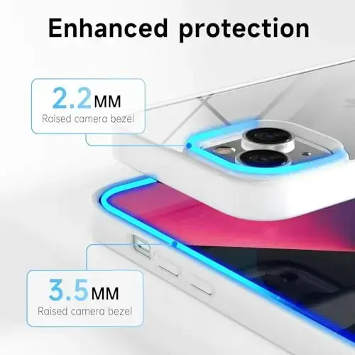 LoeoeL for iPhone 13 Mini Case Clear, Transparent Hybrid 13 Mini Phone Case [Hard Plastic & Soft Silicone Bumper] Acrylic Non Yellowing Thin Slim Protective Cover for Women, White - 9