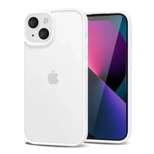 iPhone 13 Mini Kılıfı için LoeoeL Şeffaf, Transparan Hibrit 13 Mini Telefon Kılıfı [Sert Plastik ve Yumuşak Silikon Tampon] Akrilik Sararmayan İnce Koruyucu Kapak Kadınlar için, Beyaz 