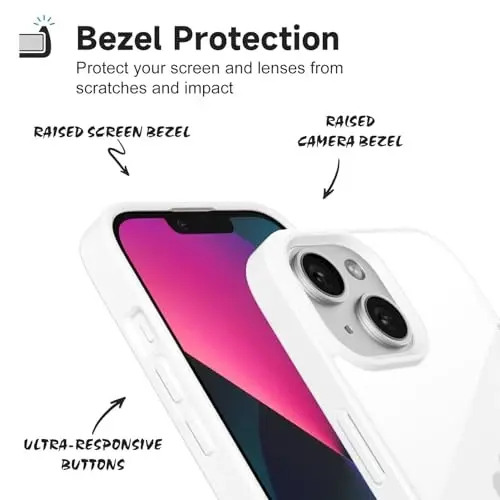 iPhone 13 Mini Kılıfı için LoeoeL Şeffaf, Transparan Hibrit 13 Mini Telefon Kılıfı [Sert Plastik ve Yumuşak Silikon Tampon] Akrilik Sararmayan İnce Koruyucu Kapak Kadınlar için, Beyaz - 4