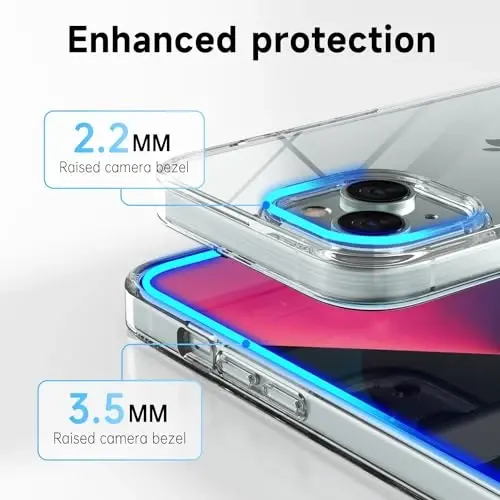 LoeoeL for iPhone 13 Mini Case Clear, Transparent Hybrid 13 Mini Phone Case [Hard Plastic & Soft Silicone Bumper] Acrylic Non Yellowing Thin Slim Protective Cover for Women, Crystal Clear - 5