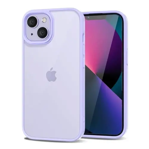 iPhone 13 Mini Kılıfı Şeffaf için LoeoeL, Şeffaf Hibrit 13 Mini Telefon Kılıfı [Sert Plastik ve Yumuşak Silikon Tampon] Akrilik Sararmayan İnce Koruyucu Kadınlar için Kılıf, Mor Lavanta 