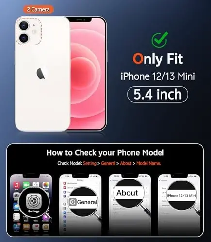 iPhone 13 Mini uchun FNTCASE g'ilofi: iPhone 12 Mini uchun mat magnitli telefon g'iloflari, Magsafe bilan mos, yupqa, sarg'aymaydigan, harbiy darajadagi tushishdan himoyalovchi, yarim shaffof (C-Pushti) - 2