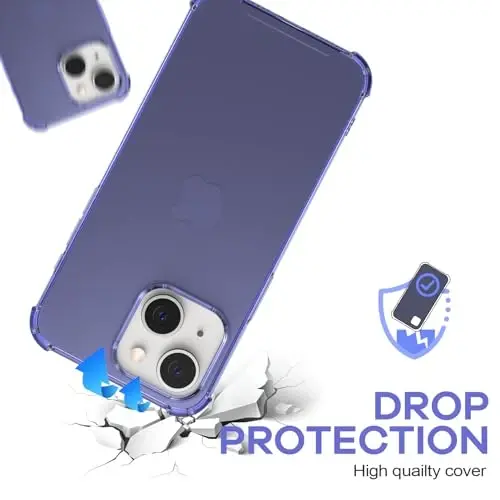 iPhone 13 Mini uchun ORIbox chexoli, 4 ta burchagi zarbga chidamli himoya, binafsharang - 3