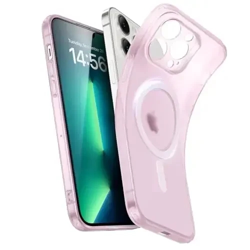 ESR for iPhone 13 Pro Case, Compatible with MagSafe, Military-Grade Protection, Resists Yellowing and Scratches, Magnetic Phone Case for iPhone 13 Pro, Zero Series, Frosted Pink 