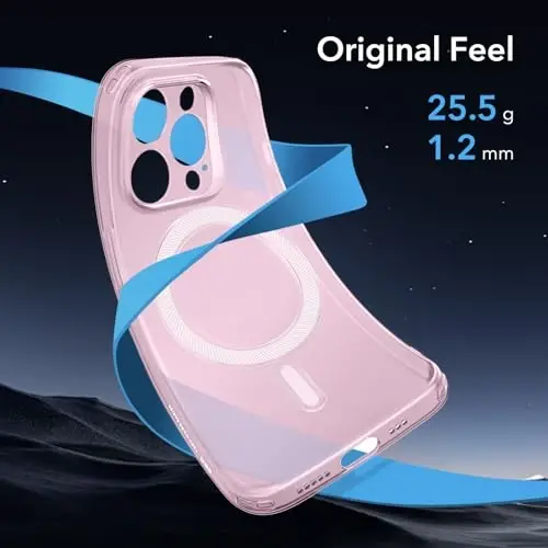 ESR for iPhone 13 Pro Case, Compatible with MagSafe, Military-Grade Protection, Resists Yellowing and Scratches, Magnetic Phone Case for iPhone 13 Pro, Zero Series, Frosted Pink - 3