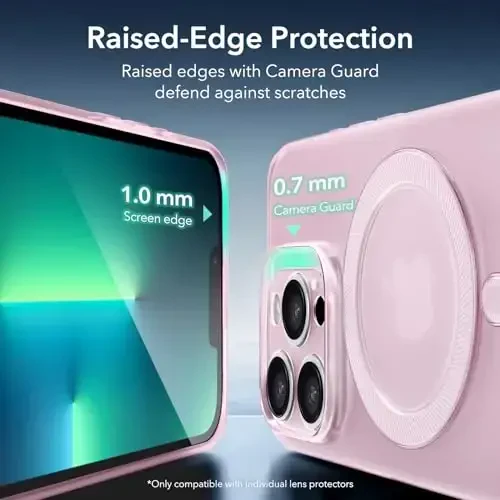 ESR for iPhone 13 Pro Case, Compatible with MagSafe, Military-Grade Protection, Resists Yellowing and Scratches, Magnetic Phone Case for iPhone 13 Pro, Zero Series, Frosted Pink - 7