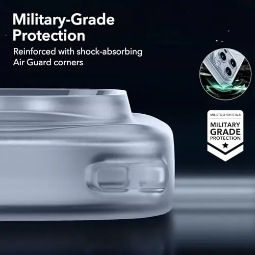 ESR for iPhone 13 Pro Case, Compatible with MagSafe, Military-Grade Protection, Resists Yellowing and Scratches, Magnetic Phone Case for iPhone 13 Pro, Zero Series, Frosted Blue - 6