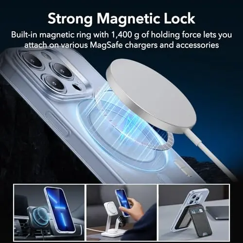 ESR for iPhone 13 Pro Case for MagSafe, Transparent, Frosted Blue | Compatible with MagSafe, Slim, Military-Grade Drop Protection, Resists Scratches - 5