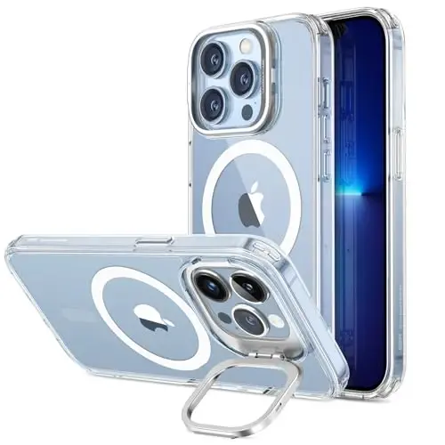ESR for iPhone 13 Pro Case, Compatible with MagSafe, Shockproof Military-Grade Protection, Built-in Camera Ring Stand, Magnetic Phone Case for iPhone 13 Pro, Classic Series (HaloLock), Clear - 1