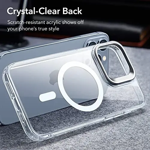 ESR for iPhone 13 Pro Case, Compatible with MagSafe, Shockproof Military-Grade Protection, Built-in Camera Ring Stand, Magnetic Phone Case for iPhone 13 Pro, Classic Series (HaloLock), Clear - 6