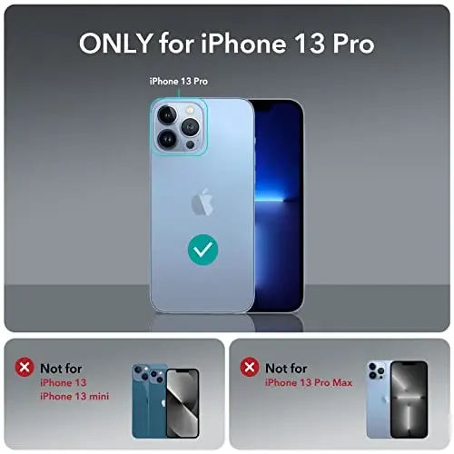 ESR for iPhone 13 Pro Case, Compatible with MagSafe, Shockproof Military-Grade Protection, Yellowing Resistant, Magnetic Phone Case for iPhone 13 Pro, Classic Hybrid Case (HaloLock), Frosted Black - ESR (1)