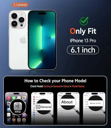 FNTCASE for iPhone 13 Pro Case: Clear Magnetic Phone Cases Compatible with Magsafe Slim Anti Yellowing Military Grade Drop Protection Rugged Protective Transparent Cell Cover (D-Blue Magnetic) - 2