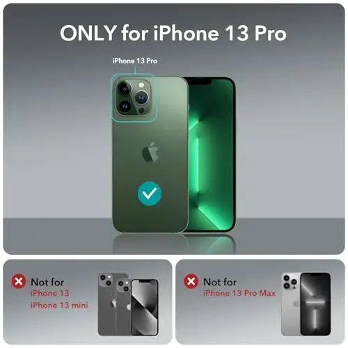 ESR for iPhone 13 Pro Case with Stand, 23 ft Military-Grade Drop Protection Heavy Duty Magnetic Phone Case, Compatible with MagSafe Accessories, Cyber Series, Green 