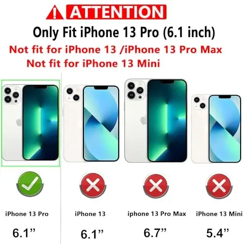 YZOK for iPhone 13 Pro Case,with Camera Lens Cover HD Screen Protector,[Military Grade] Ring Car Mount Kickstand Hybrid Hard PC Soft TPU Shockproof Protective Case for iPhone 13 Pro, Green - YZOK (1)