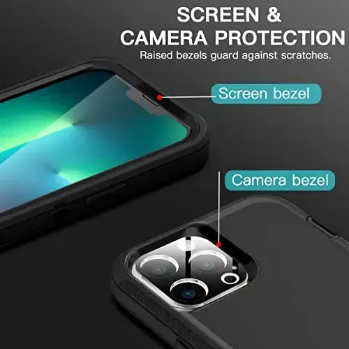 AICase for iPhone 13 Pro Case with Glass Screen Protector+Camera Lens,Heavy Duty Protective Phone Case,Military Grade Full Body Protection Shockproof/Dustproof/Drop Proof Rugged Tough Cover_1 - 6