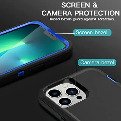 AICase for iPhone 13 Pro Case with Glass Screen Protector,Heavy Duty Protective Phone Case,Military Grade Full Body Protection Shockproof/Dustproof/Drop Proof Rugged Tough Cover_2 - 6
