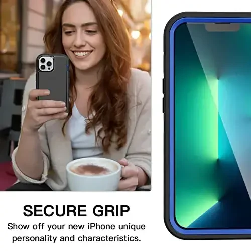 AICase for iPhone 13 Pro Case with Glass Screen Protector,Heavy Duty Protective Phone Case,Military Grade Full Body Protection Shockproof/Dustproof/Drop Proof Rugged Tough Cover_2 - 5