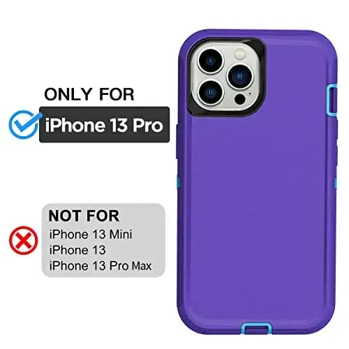 AICase for iPhone 13 Pro Case with Glass Screen Protector,Heavy Duty Protective Phone Case,Military Grade Full Body Protection Shockproof/Dustproof/Drop Proof Rugged Tough Cover_4 - 2