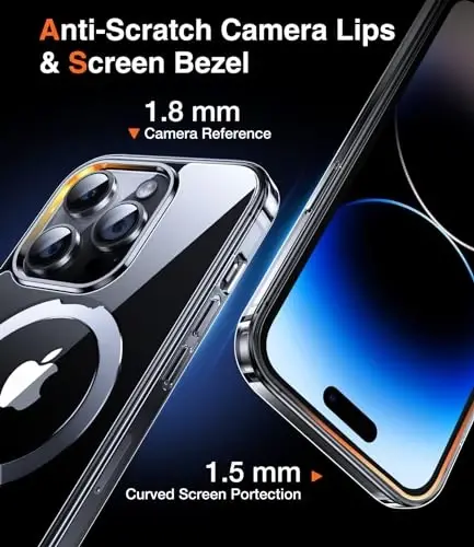 Chicfun Magnetic Stand for iPhone 13 Pro Case, Compatible with MagSafe iPhone 13 Pro Phone Case + Invisible Stand + NO.1 Military Shockproof Protective iPhone 13pro Cover, Full Clear - 4