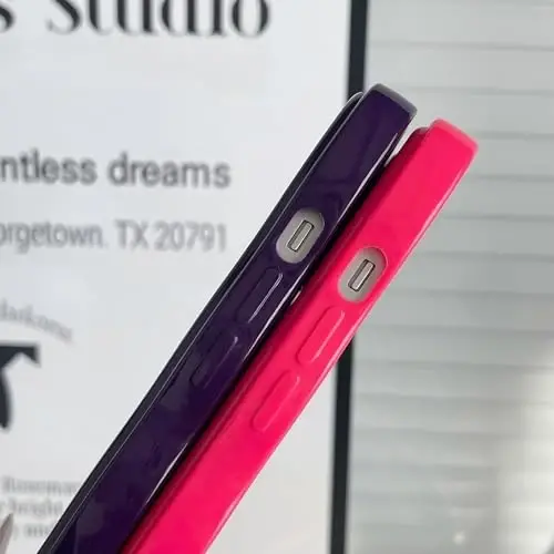 FABSPARK Phone Case for iPhone 13 Pro Case,Simple Wave Design Wavy Frame Soft Silicone Aesthetic for iPhone 13 Pro,Hot Pink - 6