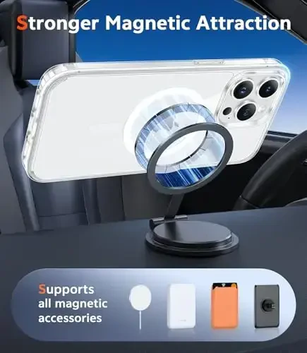 FNTCASE for iPhone 13 Pro Case: Magnetic Anti-Yellowing Slim Clear Phone Case | Military Grade Protective & Shockproof Drop Protection Thin Transparent Cover (A-Clear) - 4