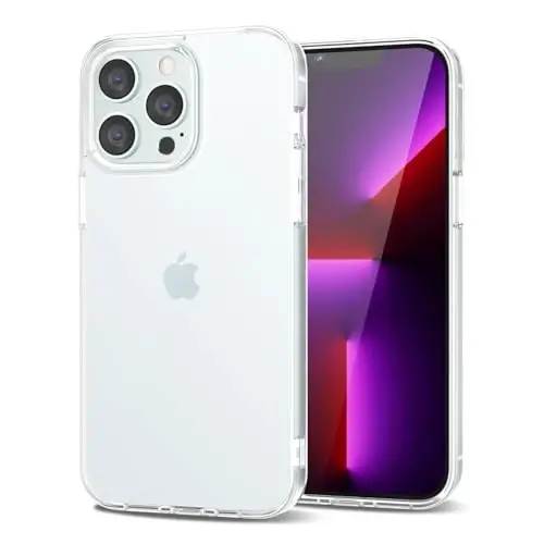 LoeoeL for iPhone 13 Pro Case Clear, Transparent Hybrid 13 Pro Phone Case [Hard Plastic & Soft Silicone Bumper] Acrylic Non Yellowing Thin Slim Protective Cover for Women, Crystal Clear 